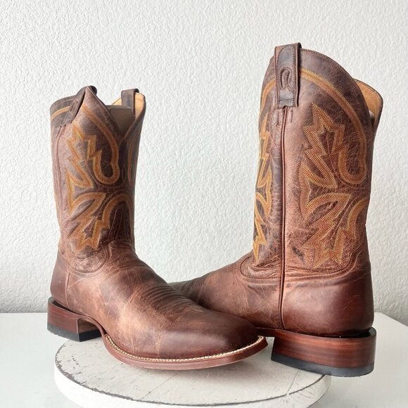 NEW Rod Patrick Mens Cowboy Boots 14.5A Perro Loco Brown Western Square Toe - Picture 1 of 11